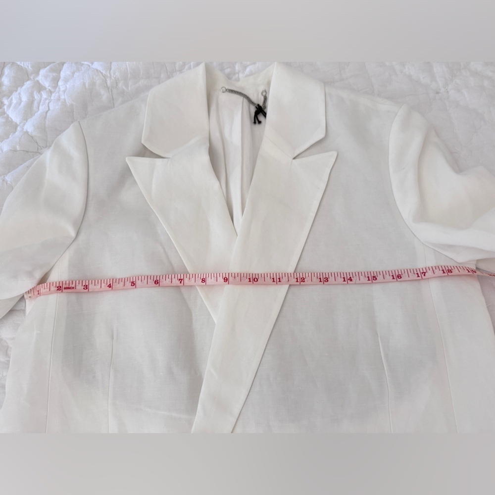 NWT ALLSAINT Petra Linen Blend White Oversized Blazer in Size 4 - Picture 6 of 17